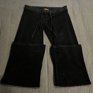 VTG Juicy Couture Black Velour Track Pants Size Small
